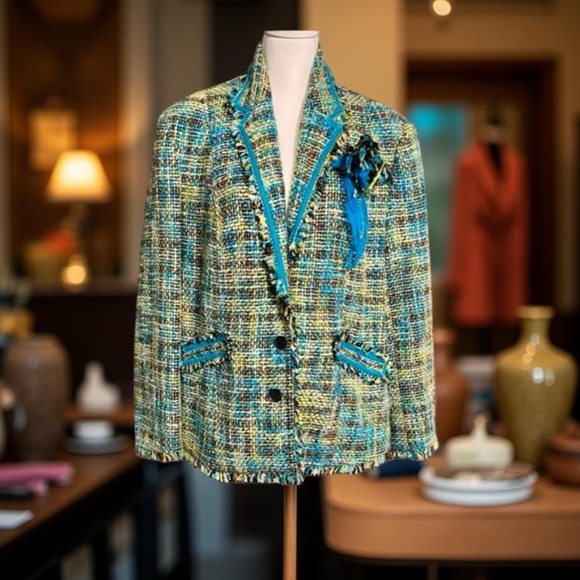 Lane Bryant tweed jacket multi colored Size 16 - Picture 2 of 10